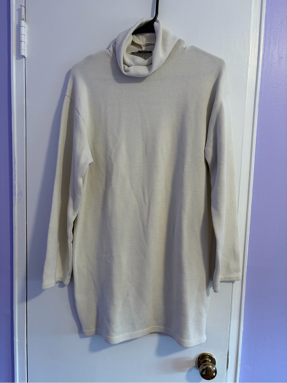 Zara Cream Turtleneck Sweater Dress